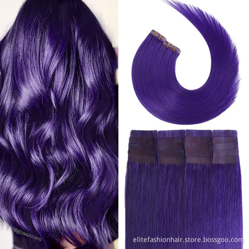 Hot sells Healthy bouncy texture No any split ends tape on hair extensions double drawn tape weft hair Tape-in Hair extension